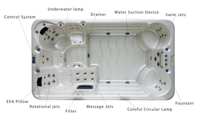 baquet chaud de bain de 4m de station thermale de piscine de massage extérieur de tourbillon avec 6 sièges 0