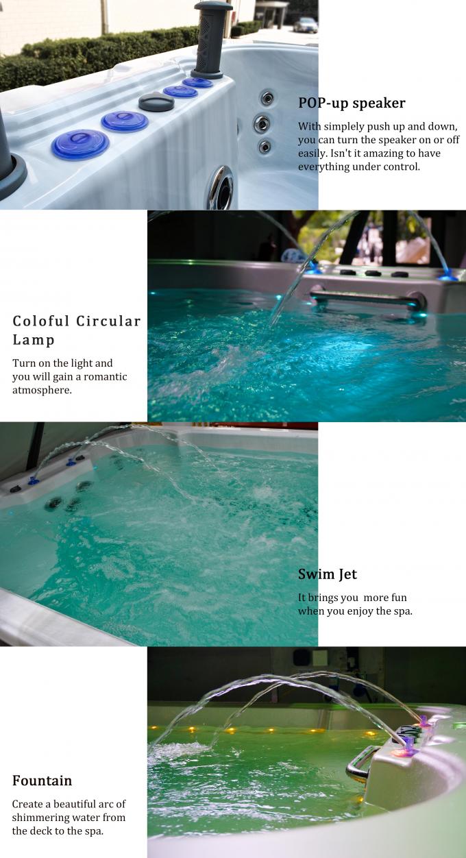 baquet chaud de bain de 4m de station thermale de piscine de massage extérieur de tourbillon avec 6 sièges 2