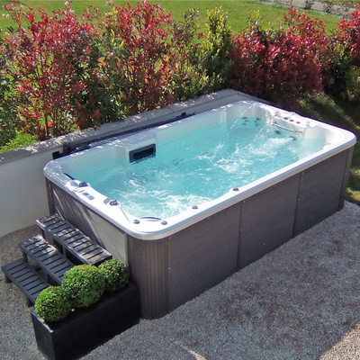 4 mètres de station thermale de baquet chaud combiné de natation sans fin blanc acrylique de piscine avec 6 sièges