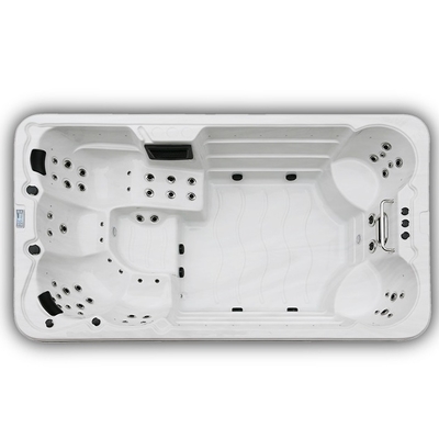 4 mètres de station thermale de baquet chaud combiné de natation sans fin blanc acrylique de piscine avec 6 sièges