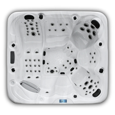 E-152S 5 Personnes Luxe bain à remous indépendant Pour le jardin Blanc Marbre Pure Blanc Mi-nuit Océan Bleu