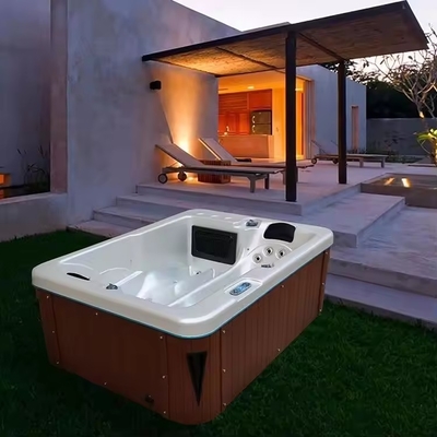 Bains à remous en jardin avec 2 salons pour la famille Massage en extérieur Spa piscines Bains à remous avec lumières à LED
