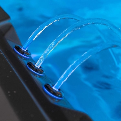 Spa de bain à remous en plein air en acrylique sur mesure Spa extérieur Jacuzzi pour 6 personnes Spa de massage Bain à remous avec lumière LED