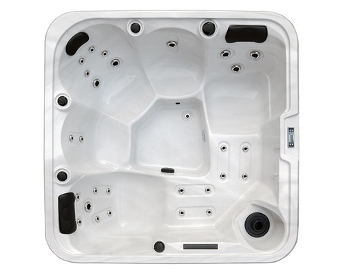 Un coin acrylique blanc pour 5 personnes, lumière LED hydrothérapie, bain à remous E-371S