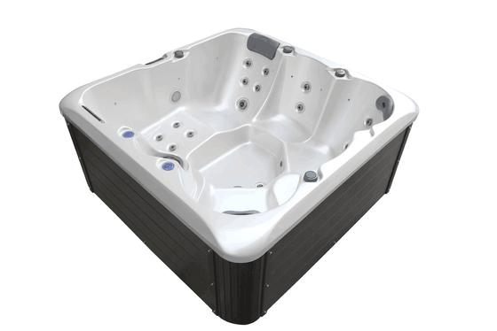 Une baignoire extérieure de luxe pour 5 personnes avec un bain à remous et un massage.