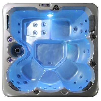 Une baignoire extérieure de luxe pour 5 personnes avec un bain à remous et un massage.