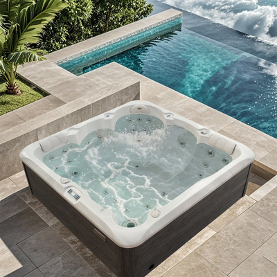 Acrylique pour 5 personnes, piscine extérieure, spa, jardin, massage relax, jacuzzi