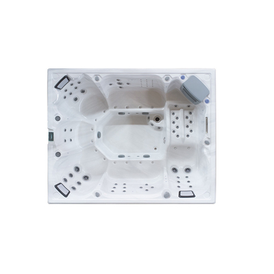 Un bain à remous électrique rectangulaire avec 73 jets et 16 jets d'air