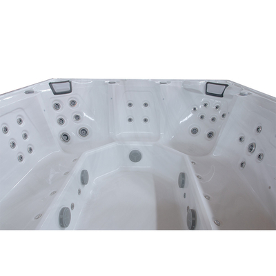 Une baignoire thermale rectangulaire immersive pour six personnes avec 16 jets d'air et chauffage électrique