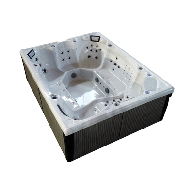 Une baignoire thermale rectangulaire immersive pour six personnes avec 16 jets d'air et chauffage électrique