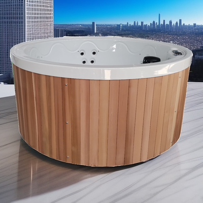 Sauna en bois de cèdre rouge baignoire thermale bain à remous Massage Spa extérieur baignoire ronde