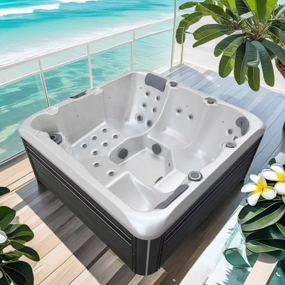 Tubes thermales pour 5 personnes équipées d'un réseau Wi-Fi Design moderne de jardin en plein air Tubes thermales de massage acrylique avec certification CE/ETL/SAA/ISO
