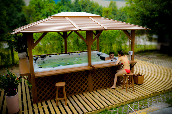 Baquet chaud de 10 personnes de piscine de station thermale extérieure acrylique de luxe de bain avec la LED