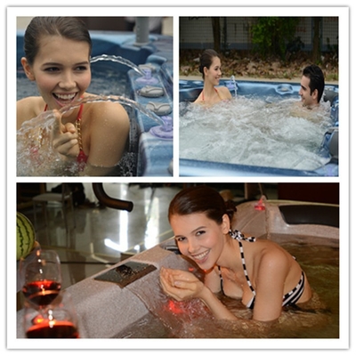 Piscine sans fin extérieure de bain de double de zone de bain de station thermale tourbillon de luxe de piscine