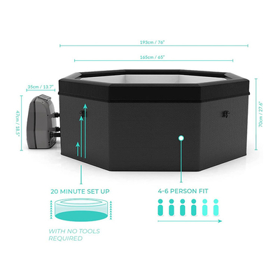Baquet chaud adapté aux besoins du client de station thermale de personne du logo 4 pour le baquet rond gonflable extérieur de piscine de station thermale
