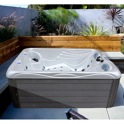 Baignoire extérieure libre de petite taille de station thermale de tourbillon de baquet chaud de 3 personnes avec la LED