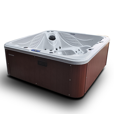Les jets de marbre blancs d'air de couleur massent la baignoire d'intérieur extérieure de baquets chauds