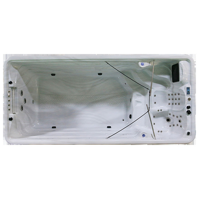 piscine acrylique de station thermale de 4.8m de baquet chaud de station thermale sans fin extérieure de bain