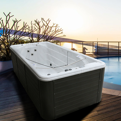 Station thermale extérieure de bain de massage de tourbillon de piscine sans fin acrylique de luxe de bain
