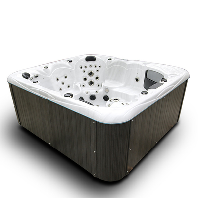 Baquet chaud de station thermale extérieure de tourbillon de 7 personnes avec les supports colorés multi d'éclairage et de tasse