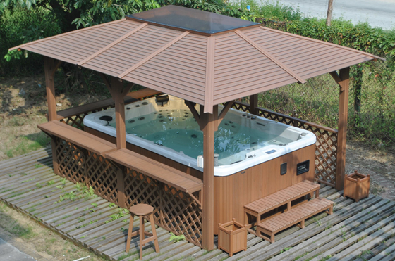4,8 mètres de piscine de station thermale extérieure acrylique de bain avec le baquet chaud de 2 sièges