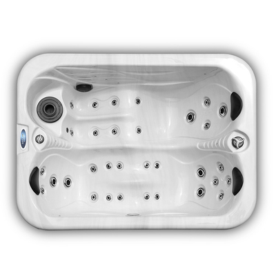 Baignoire spa acrylique de jardin de massage de tourbillon de baquets chauds de 2 personnes avec les lumières menées